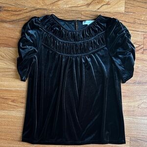 LOFT Black Velvet Blouse